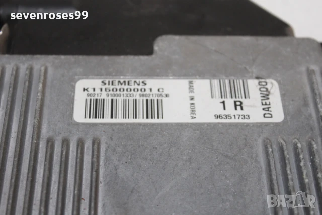 Компютър двигател Деу Матиз 0.8i Daewoo Matiz  K115000001C  96351733, снимка 2 - Части - 50659585