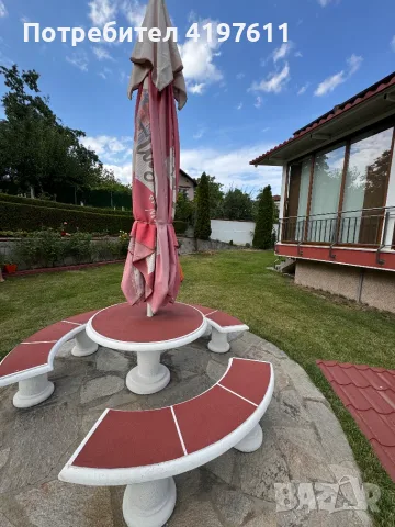 Градинска маса масивна, снимка 2 - Градински мебели, декорация  - 55833503