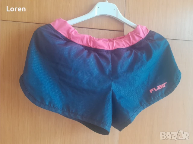 *Flair*Къси спортни гащични синьо и розово