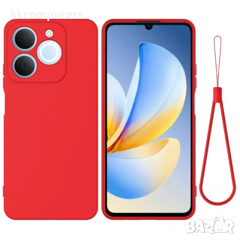 Realme Note 70T / Realme C71 Силиконов калъф с Протектор и Връзка за Ръка - Удароустойчив с Повдигна, снимка 2 - Калъфи, кейсове - 52121060