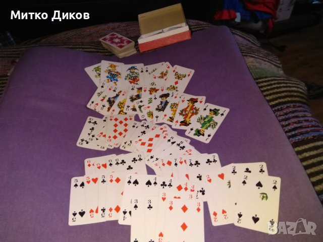 Patience немски мини карти от 50-те години винтидж 65х44мм-нови 2 комплекта 52+3