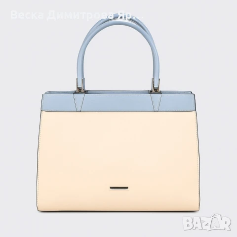 Модерна дамска чанта с двуцветен дизайн, снимка 3 - Чанти - 50690746