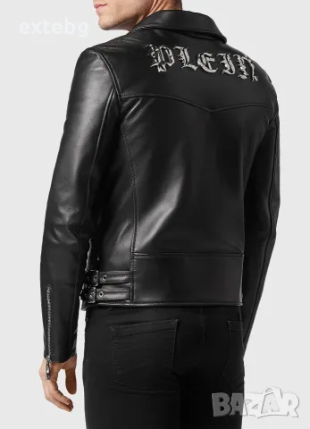 PHILIPP PLEIN оригинално ново рокерско кожено яке XXL, снимка 14 - Якета - 55878208