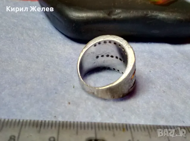 СТАР ШИКОЗЕН СТИЛЕН СРЕБЪРЕН ПРЪСТЕН СРЕБРО 925 с ФАСЕТИРАН ОБСИДИАН и ИСКРЯЩИ ЦИРКОНИ 49309, снимка 7 - Пръстени - 49294846