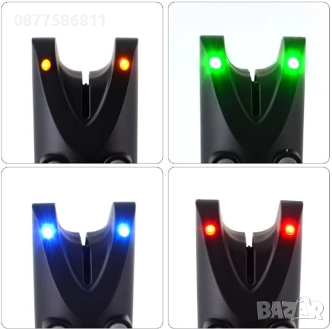 НОВИ СИГНАЛИЗАТОРИ ЗА РИБОЛОВ. КОМПЛЕКТ 3 СИГНАЛИЗАТОРА + СТАНЦИЯ. БЕЗЖИЧНАЛЕ ЛЕД АЛАРМА ЗА ВЪДИЦА., снимка 5 - Екипировка - 51630821