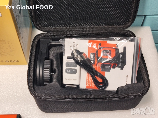 TakamineTech 3D зелен лазерен нивелир 12 линии с дистанционно, снимка 14 - Измервателни инструменти - 52332459