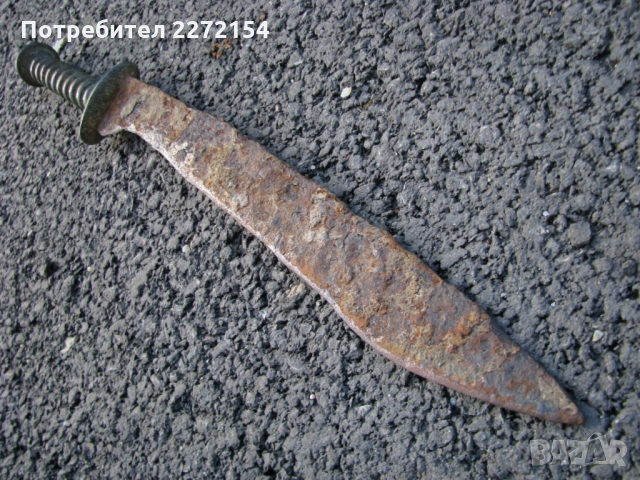 Еничарски ятагановиден нож каракулак, снимка 2 - Антикварни и старинни предмети - 36074952
