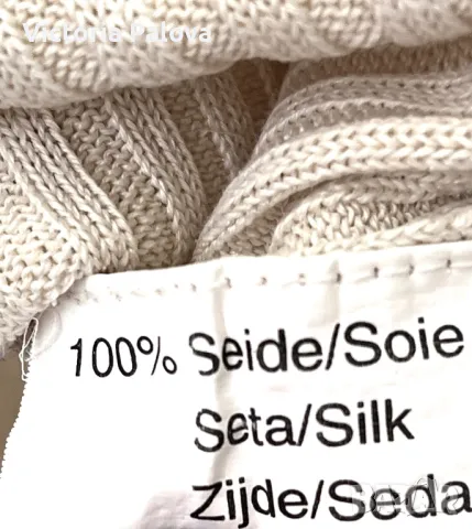 Копринена блуза/ поло светъл беж, снимка 8 - Блузи с дълъг ръкав и пуловери - 49327676