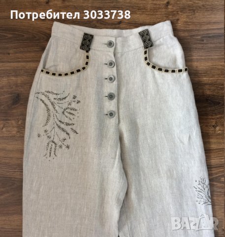 Alphorn Trachten Дамски ленени пантлаони бохо стил, снимка 4 - Панталони - 41569823