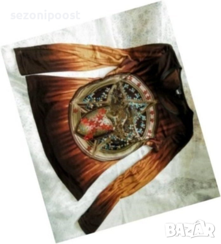 👠Дамска нова ефектна блуза с камъчета в кафяви нюанси- М,Л,ХЛ👠