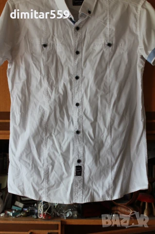 Риза мъжка със къс ръкав елегантна, снимка 3 - Ризи - 50817650