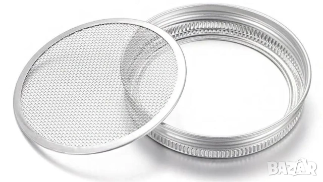 ШирокоГърло Филтърна Мрежа Цедка за Буркан Капачка за Покълване на Семена Кълнове Неръждаема Стомана, снимка 7 - Сортови семена и луковици - 53284104