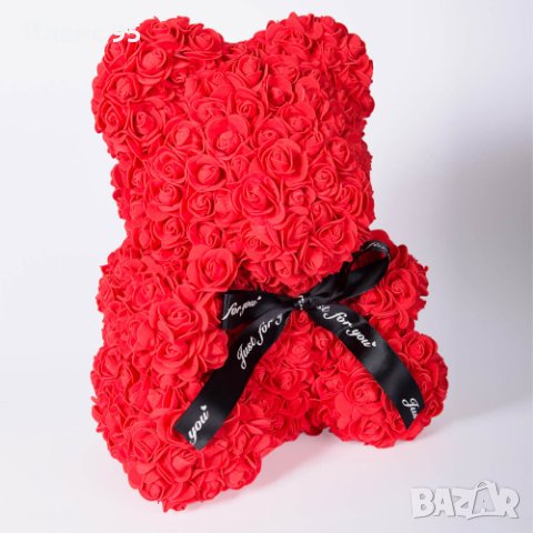Мече от червени рози 25 см, снимка 3 - Подаръци за жени - 44242003