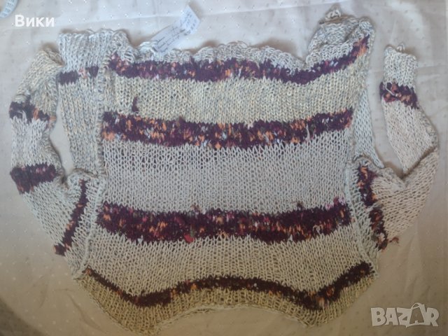 Ръчно плетена спорно елегантна лятна блуза, снимка 5 - Блузи с дълъг ръкав и пуловери - 41402505