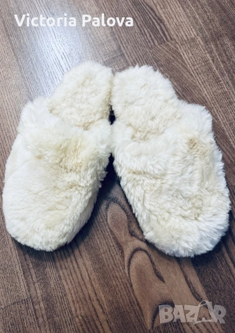 Топли уютни пантофи от естествена вълна и кожа, снимка 11 - Пантофи - 53299350