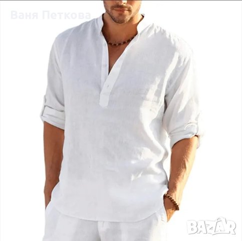 Мъжки ленени ризи. , снимка 1 - Ризи - 41575333