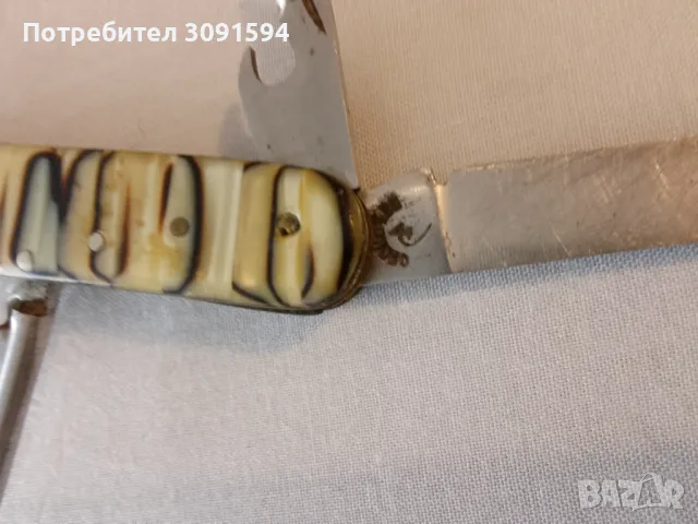 Старо   колекционерско туристическо ножче многоцветен седеф- 9 см във перфектно състояние , снимка 14 - Ножове - 50127150