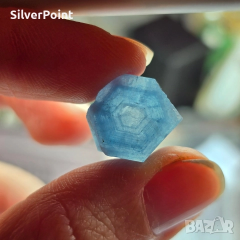 Аквамарин с много рядък зонален растеж и сертификат , снимка 3 - Други - 52570390