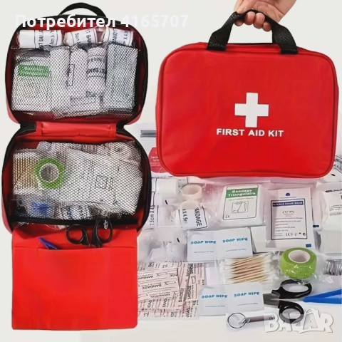 Комплект за първа помощ 173 елемента – Незаменим помощник за пътувания, къмпинг и автомобил