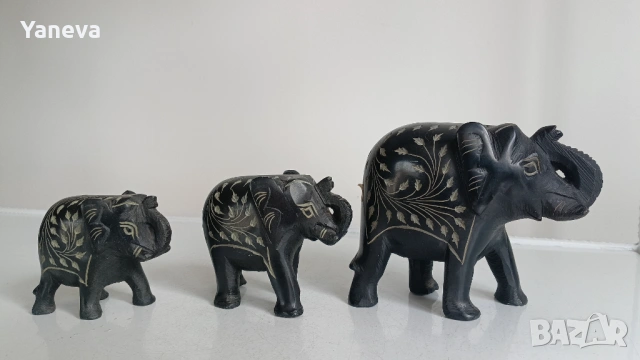 Индийски слончета от естествен камък , гранит. 