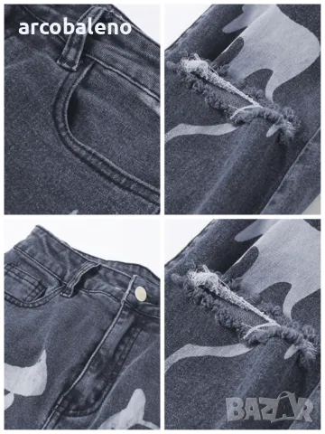 Дамски вталени дънки с цип и висока талия, снимка 7 - Дънки - 39771102