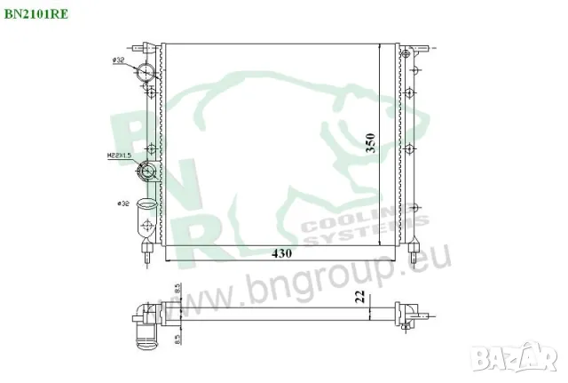 Воден радиатор BNR за RENAULT BN2101, снимка 3 - Части - 14422704