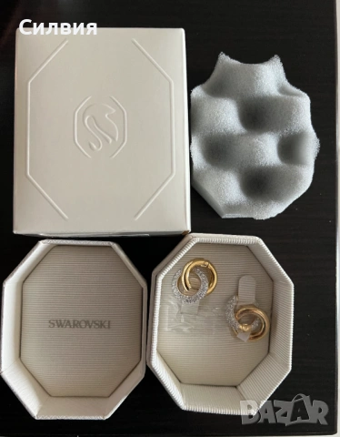 Обеци Сваровски , нови, оригинал, снимка 2 - Обеци - 53738857