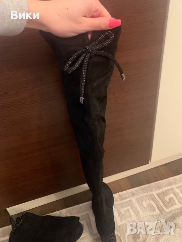 Красиви черни чизми високи ботуши, снимка 10 - Дамски ботуши - 39353681