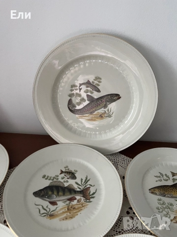 Немски порцеланов рибен сервиз , снимка 3 - Сервизи - 52403655