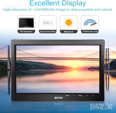 10,1-инчов малък преносим монитор от BHVNA, снимка 4 - Аксесоари и консумативи - 49019813