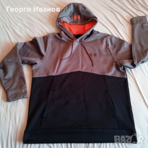 !%SALE%! КАТО НОВ UNDER ARMOUR Size L/XL QR-code 100% оригинален ватиран суичър худи горница hoodie