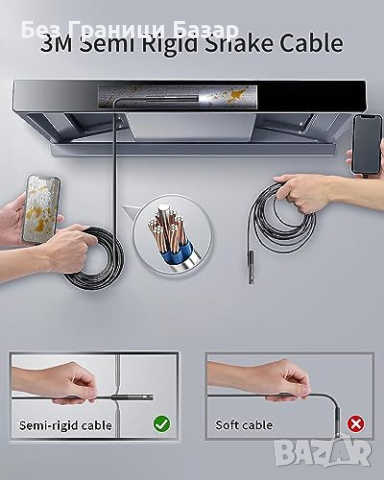 Нов Професионален Ендоскоп Камера 7 LED Водоустойчив Бороскоп, снимка 4 - Друга електроника - 44582236