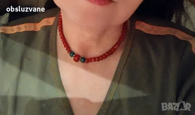 Колие Порцелан, снимка 3 - Бижутерийни комплекти - 47486156