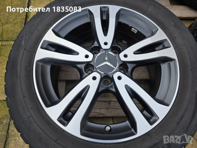 Лети джанти 16ки 5х112 Mercedes + зимни гуми 205/55/16 Bridgestone, снимка 5 - Гуми и джанти - 53541614