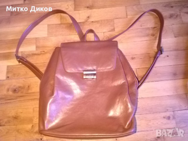 Texier made in France vintage маркова раница дебела естествена кожа 31х27х10см