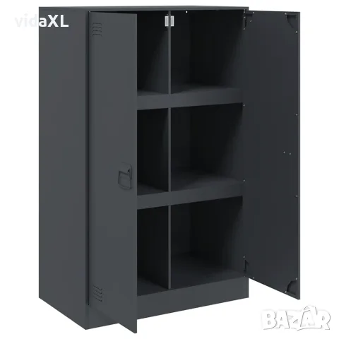 vidaXL Бюфет, антрацит, 67x39x107 см, стомана, снимка 7 - Бюфети - 56148191