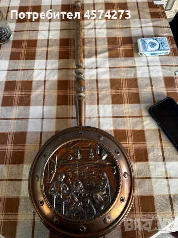 Стар френски тиган за декорация , снимка 2 - Антикварни и старинни предмети - 51473746