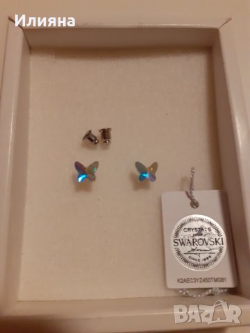 Swarovski пеперудки обеци, снимка 5 - Обеци - 35696113