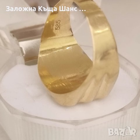 Мъжки златен пръстен 14к, проба 585 , снимка 4 - Пръстени - 44217629