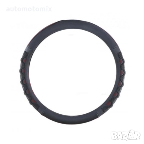 Калъф за волан, 38см- универсален, ЧЕРНО/ЧЕРВЕНО