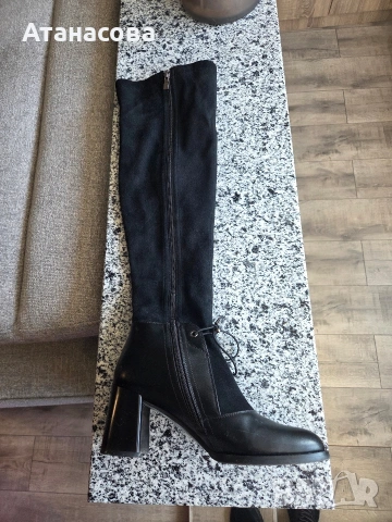 Дамски ботуши велур и кожа, снимка 2 - Дамски ботуши - 53670295