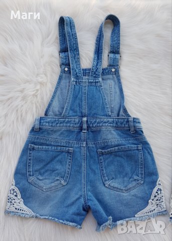 Дънков гащеризон с дантела 9-10 години, снимка 6 - Детски панталони и дънки - 33992132