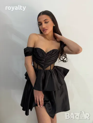 Елегантна черна дамска рокля 