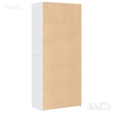 vidaXL Висок шкаф, бял, 80x42,5x185 см, инженерно дърво, снимка 4 - Бюфети - 56146860