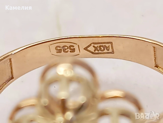 Златен пръстен , снимка 12 - Пръстени - 53607411