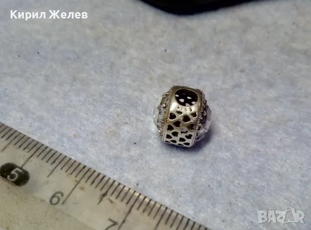 PANDORA СКЪПОЦЕННО СРЕБЪРНО ЗВЕНО за ГРИВНА ПАНДОРА РОДИРАНО СРЕБРО S 925 с ФАСЕТИРАНИ ЦИРКОНИ 43119