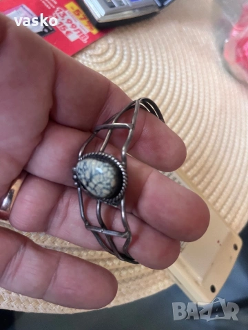 Ръчна изработка-сребро 13,8гр, снимка 7 - Гривни - 53537952