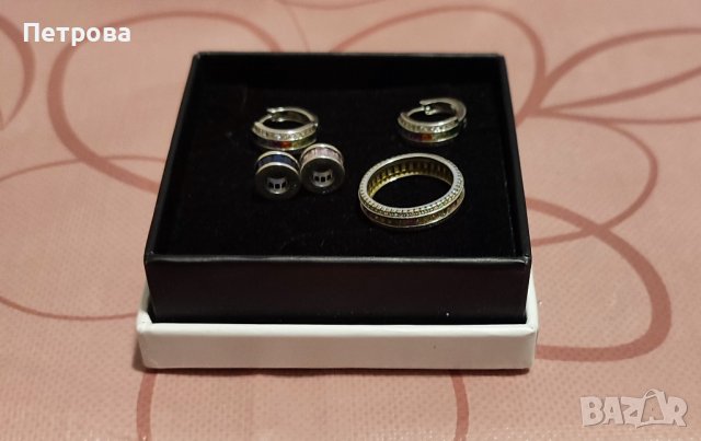 Сребърен комплект с цветен цирконий, снимка 3 - Бижутерийни комплекти - 42669725