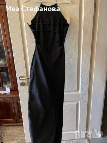 Нова дълга черна еластична елегантна официална парти коктейлна класическа рокля , снимка 4 - Рокли - 40146306