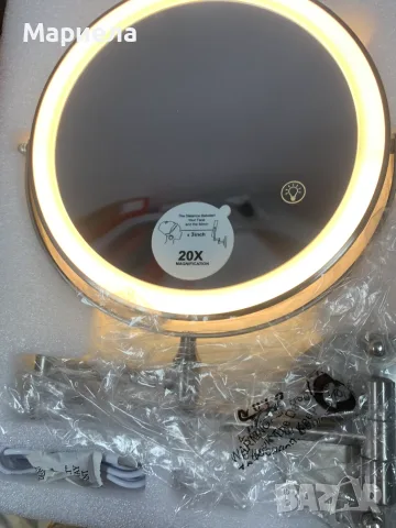 Двустранно увеличително огледало х20 , LED / Подвижно увеличително огледало за баня, снимка 8 - Други стоки за дома - 56083751
